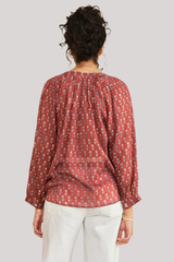 M.A.B.E - Ari Print Long Sleeve Top - BERRY