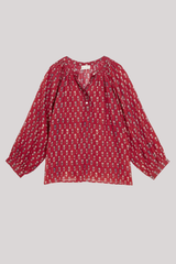 M.A.B.E - Ari Print Long Sleeve Top - BERRY