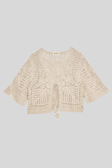 M.A.B.E - Crochet Cropped Cardigan - ECRU