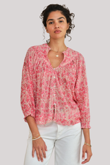 M.A.B.E - Esti Print Long Sleeve Top - PINK