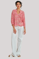 M.A.B.E - Esti Print Long Sleeve Top - PINK