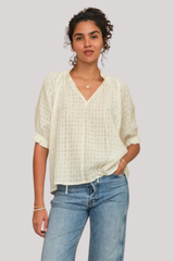 M.A.B.E - Etta Short Sleeve Top - ECRU