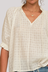 M.A.B.E - Etta Short Sleeve Top - ECRU
