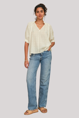 M.A.B.E - Etta Short Sleeve Top - ECRU