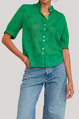 M.A.B.E - Frani Short Sleeve Top - GREEN