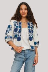 M.A.B.E - Greta Emb Jacket - ECRUBLUE
