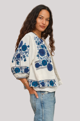 M.A.B.E - Greta Emb Jacket - ECRUBLUE