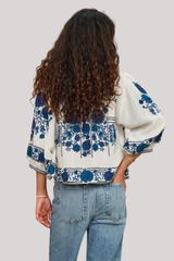 M.A.B.E - Greta Emb Jacket - ECRUBLUE