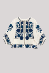 M.A.B.E - Greta Emb Jacket - ECRUBLUE