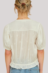 M.A.B.E - Harlie Emb Top - IVORY