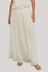 M.A.B.E - Seri Emb Maxi Skirt - ECRU
