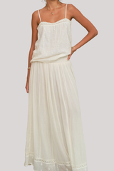 M.A.B.E - Seri Emb Maxi Skirt - ECRU