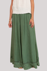 M.A.B.E - Seri Emb Maxi Skirt - GREEN