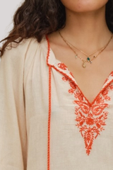 M.A.B.E - Talia Emb Kaftan - BEIGEORA