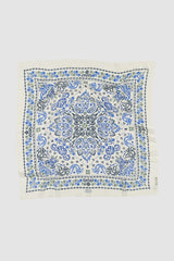 Maison Lecomte Flament - Bandana Lisboa Cotton Voile Scarf - WHITEBLU