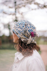 Maison Lecomte Flament - Bandana Lisboa Cotton Voile Scarf - WHITEBLU