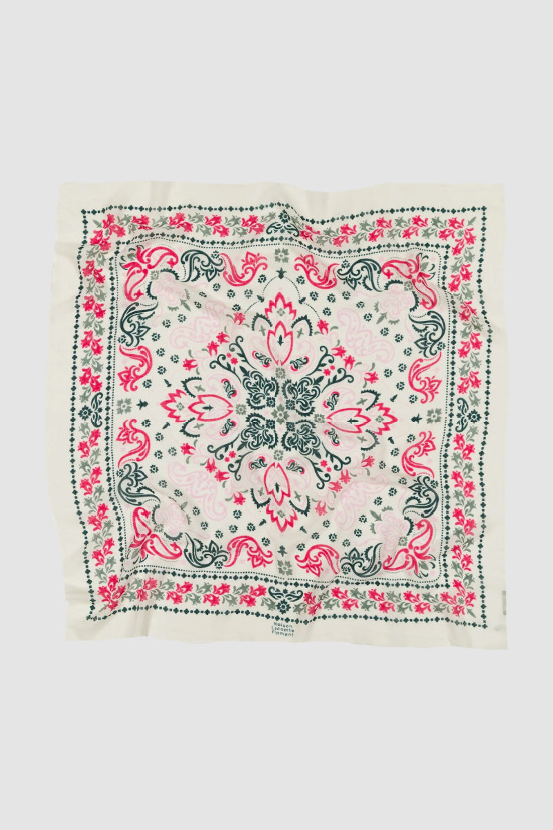 Maison Lecomte Flament - Seville-Inspired Square Scarf - WHITERED