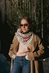 Maison Lecomte Flament - Seville-Inspired Square Scarf - WHITERED