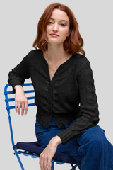 Margaret O'Leary - Martina Cardigan - BLACK