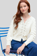 Margaret O'Leary - Martina Cardigan - IVORY