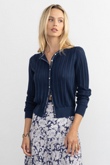 Margaret O'Leary - Petit Cardi - NAVYWHTE