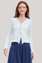 Margaret O'Leary - Ruffle Cardigan - MILK