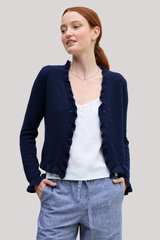 Margaret O'Leary - Ruffle Cardigan - NAVY