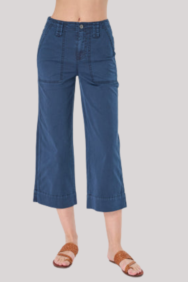 Marrakech - Palma Stretch Twill Crop Wide-Leg Pant - ECLIPSE