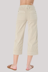 Marrakech - Palma Stretch Twill Crop Wide-Leg Pant - SANDY