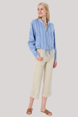 Marrakech - Palma Stretch Twill Crop Wide-Leg Pant - SANDY