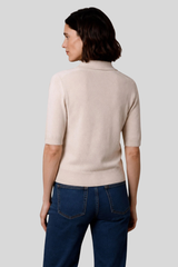 Minnerose - Cashmere Short Sleeve Polo - BRWSUGAR