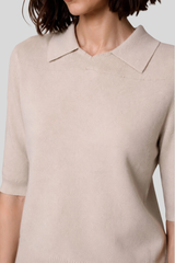 Minnerose - Cashmere Short Sleeve Polo - BRWSUGAR