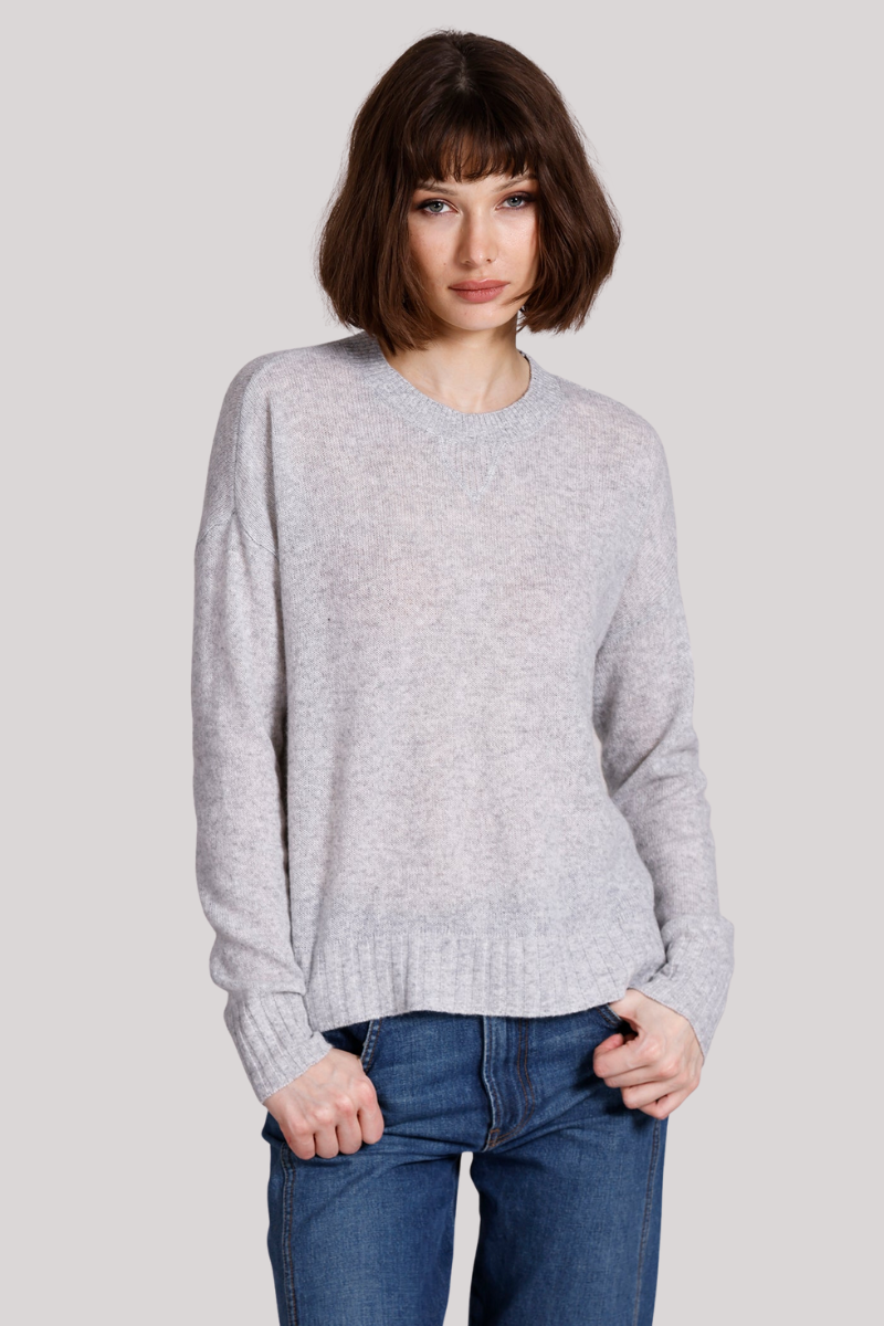 Minnierose - Cashmere Sport Crew Pullover - LTHEATHR