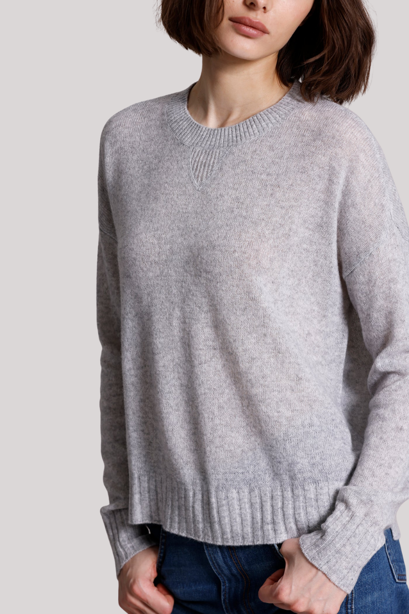 Minnierose - Cashmere Sport Crew Pullover - LTHEATHR