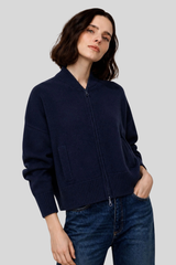 Minnierose - Cashmere Cropped Bomber - NAVY