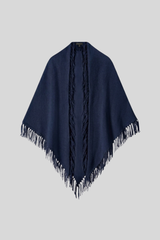 Minnierose - Cashmere Fringe Shawl - NAVY