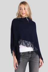 Minnierose - Cashmere Fringe Shawl - NAVY
