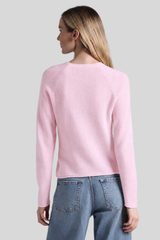 Minnierose - Cashmere Raglan Crew With Rolled Trims - ROSEPETA