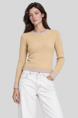 Minnierose - Double Knit Dot Long Sleeve Crew - BRWSUGLC