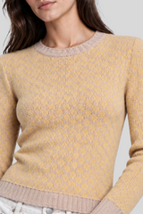 Minnierose - Double Knit Dot Long Sleeve Crew - BRWSUGLC