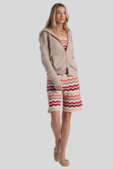 Minnierose - Luxe Boucle Hoodie W Bead - BRWSUGAR