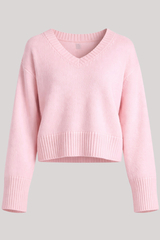 Minnierose - Luxe Cotton Blend Boxy V Neck - LOTUS