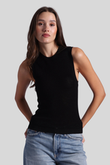 Minnierose - Mesh Stitch Tank - BLACK