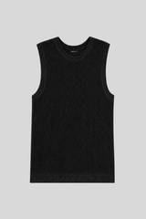 Minnierose - Mesh Stitch Tank - BLACK