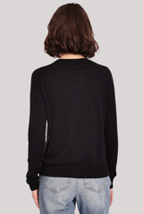 Minnierose - Supima Cotton Cashmere Long Sleeve Crew - BLACK