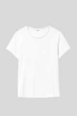 Minnierose - Supima Cotton Cashmere Short Sleeve Tee - WHITE