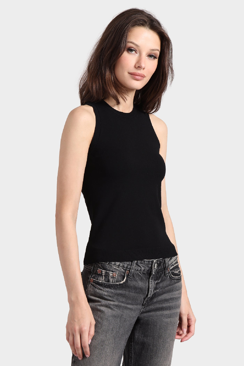 Minnierose - Viscose Crew Tank - BLACK