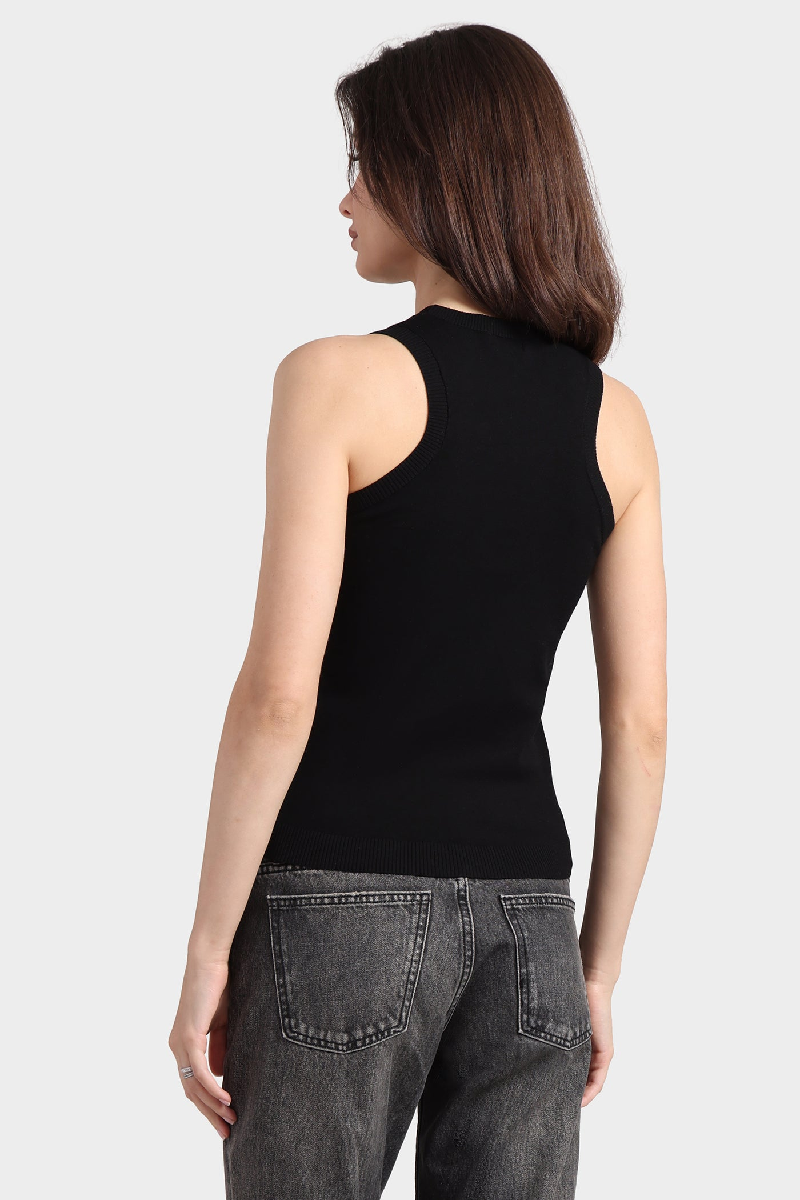 Minnierose - Viscose Crew Tank - BLACK