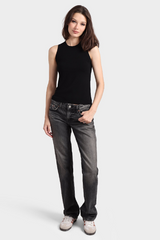 Minnierose - Viscose Crew Tank - BLACK
