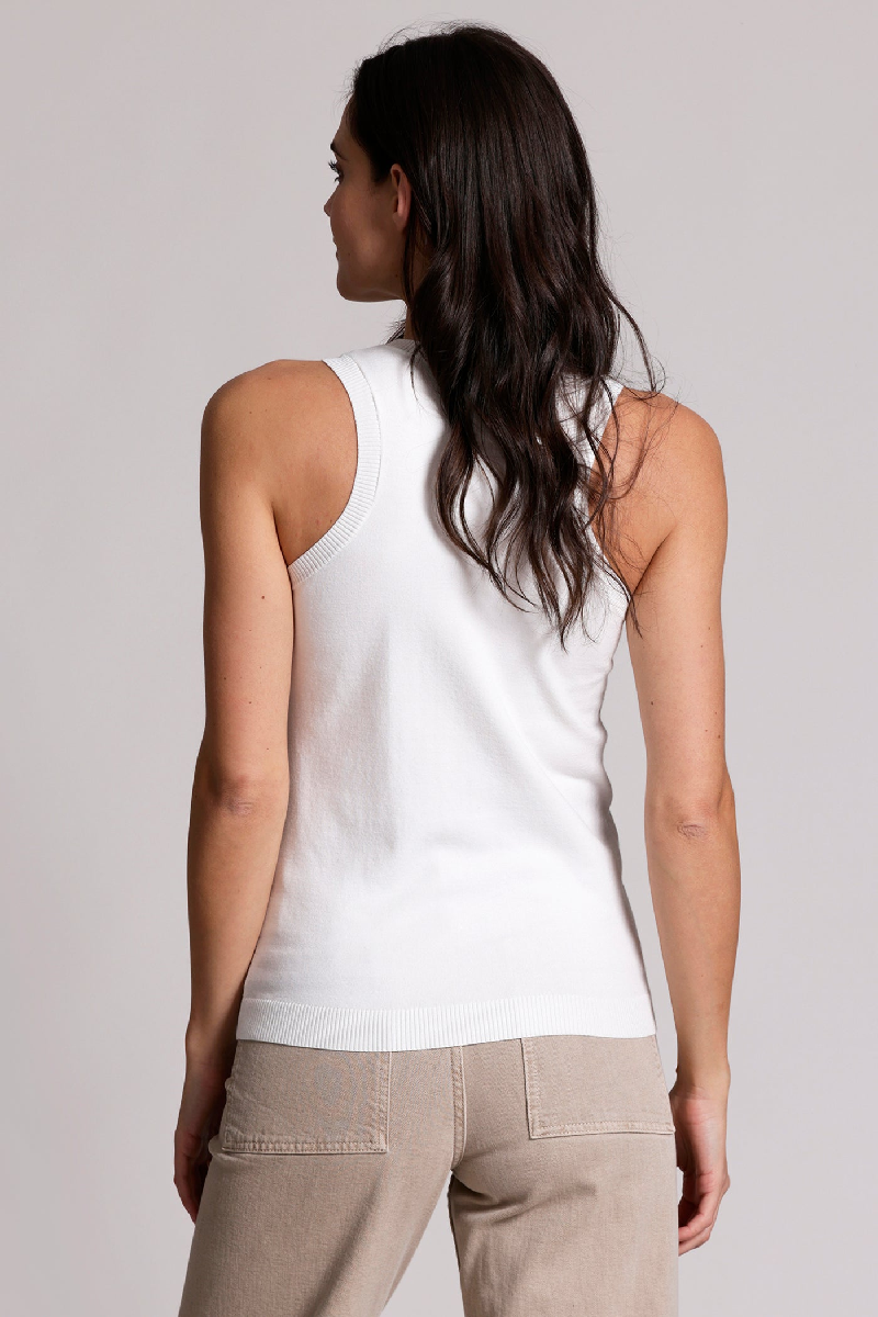 Minnierose - Viscose Crew Tank - WHITE